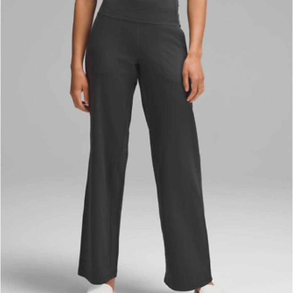 lululemon athletica align wide leg grey pants full length size 8